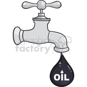 royalty free rf clipart illustration faucet with petroleum or oil drop design with text vector illustration isolated on white background
