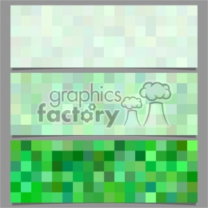 Horizontal Pixel Art Panels with Green Shades