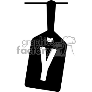 Clothing Tag with Letter Y
