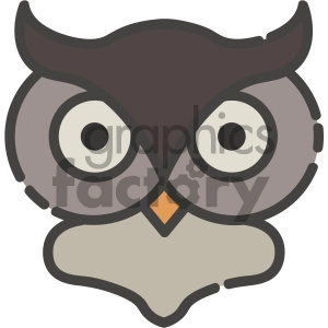 owl head vector art