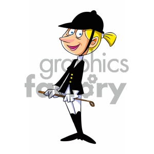 cartoon woman polo player