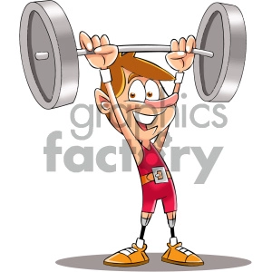 cartoon weight lifters with prosthetic legs