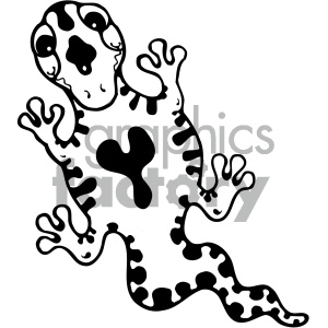 cartoon clipart gecko 003 bw