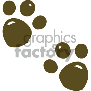 The clipart image contains two sets of animal paw prints or paw marks.