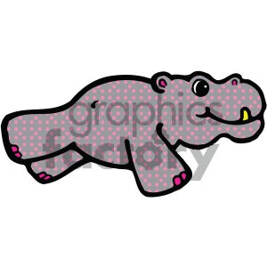 cartoon clipart hippo 001 c