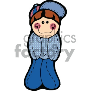 cartoon doll boy wearing blue
