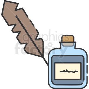 quill and ink vector icon art