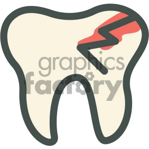 cracked tooth dental vector flat icon designs