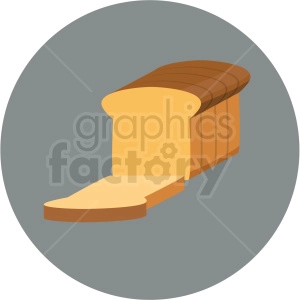 loaf of bread vector flat icon clipart with circle background