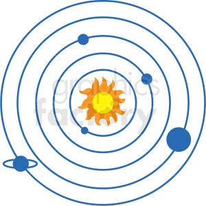 solar system vector icon