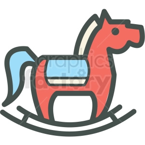rocking horse vector icon