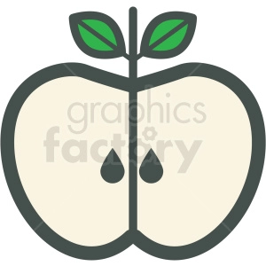 half apple vector icon