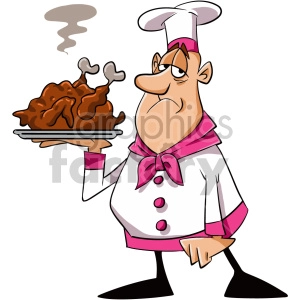 tired chef cartoon character