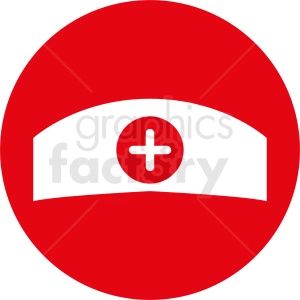 Clipart image of a nurse's cap with a red cross symbol, signifying healthcare and nursing themes.