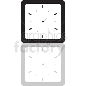 vector square clock clipart