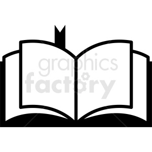 black and white open book clipart