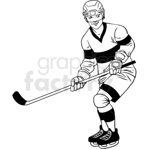 hockey player clipart back