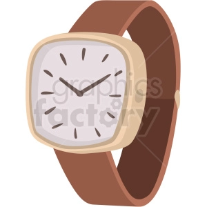 vector brown wrist watch no background