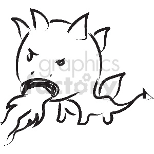 black and white tattoo dragon vector clipart
