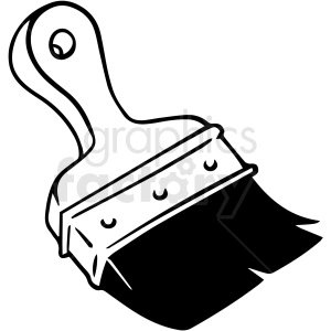black and white cartoon large paint brush vector