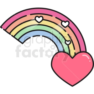 heart rainbow vector icon