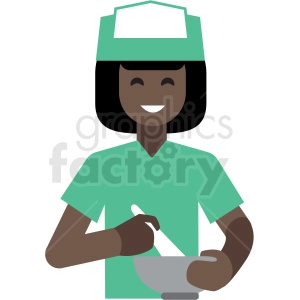 black female baker flat icon vector icon