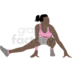 african american women stretching vector illustration
