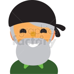 man with gray beard avatar icon vector clipart