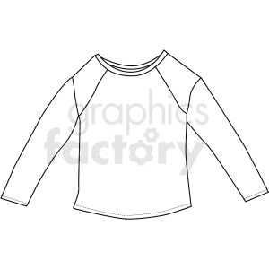 black white long sleeve shirt vector clipart