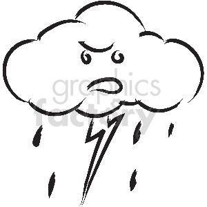 black and white tattoo thunder cloud vector clipart