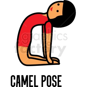 girl doing yoga camel pose vector clipart