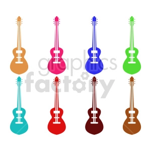 group of guitars vector clipart