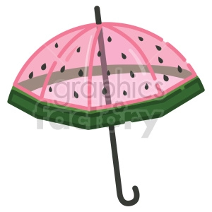 watermelon umbrella vector clipart. The image is likely meant to depict the idea of using an fun food idea for a umbrella.