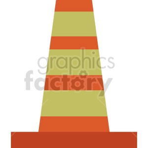 A clipart image of a traffic cone with alternating orange and yellow stripes.