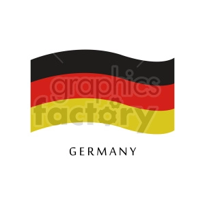 The image displays a stylized version of the German flag, with its three horizontal bands of black, red, and gold. The flag is depicted with a wavy effect, giving it a sense of motion, and there is text beneath the flag that reads GERMANY.