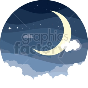 moon vector clipart icon