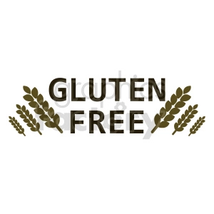 wheat gluten free text vector clipart