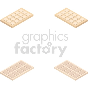 isometric white chocolate vector icon clipart bundle