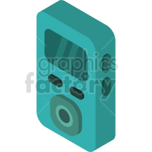 isometric mp3 player vector icon clipart 3