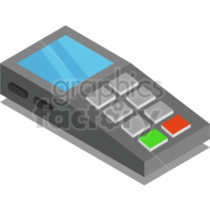 isometric pos payment system vector icon clipart 2