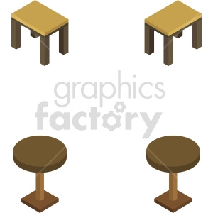 isometric table vector icon clipart 3