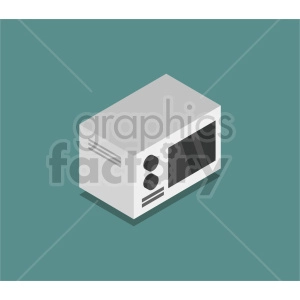 isometric microwave oven vector icon clipart 2