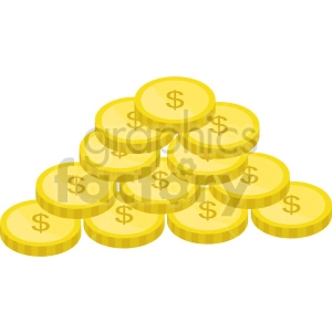 gold coins vector icon clipart 5