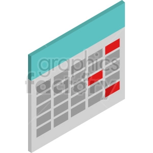 isometric calendar vector icon clipart 9