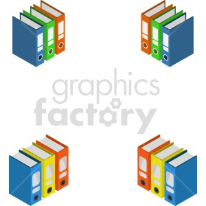 isometric data floppy disk books vector icon clipart 2