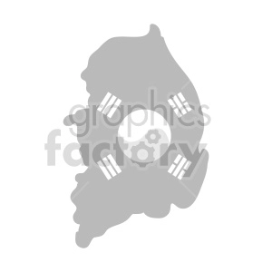 South Korea gray vector clipart