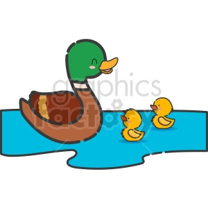 momma duck with ducklings clip art