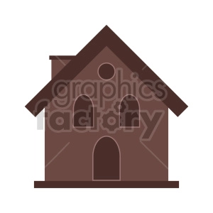 little brown house vector clipart