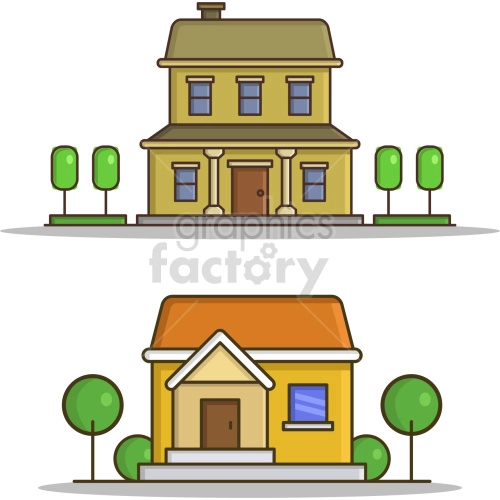 house flat icon vector graphic bundle