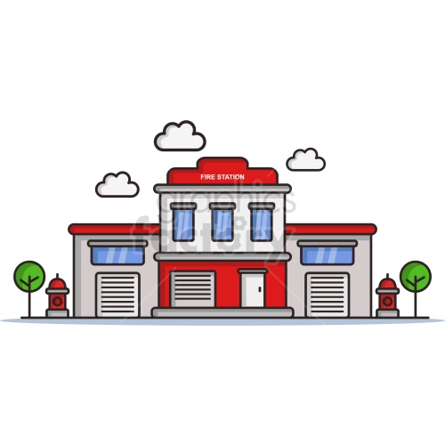 fire station vector graphic